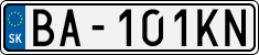 License plate of Slovakia, Cars