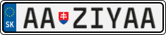 License plate of Slovakia, Vanity Plates