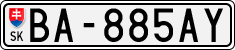 License plate of Slovakia, Cars