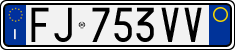 License plate of Italy, Cars (1994 year series)