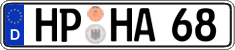 German license plate, Regular plates