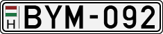 license plates of Hungary, Cars (1990)