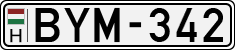 license plates of Hungary, Cars (1990)