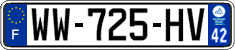 French license plate, SIV (temporary)