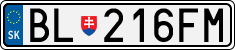 License plate of Slovakia, Cars