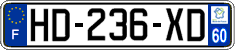 French license plate, SIV (ordinary)