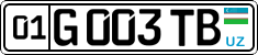 License plate of Uzbekistan, Private owners