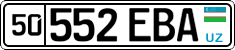 License plate of Uzbekistan, Organizations