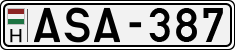 license plates of Hungary, Cars (1990)