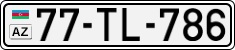 License plate of Azerbaijan, Cars