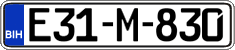 License plate of Bosnia and Herzegovina, Regular plates
