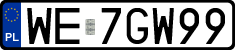 License plates of Poland, Regular car plates