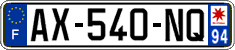 French license plate, SIV (ordinary)
