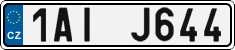 License plate of the Czech Republic, Cars (2001)