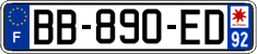 French license plate, SIV (ordinary)