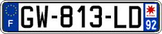 French license plate, SIV (ordinary)
