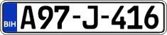 License plate of Bosnia and Herzegovina, Regular plates