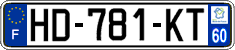 French license plate, SIV (ordinary)
