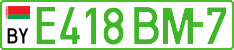 License plate Belarus, Electric vehicles (cars)