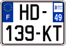 French license plate, SIV (ordinary)