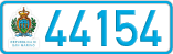 License plate of San Marino, Cars (12345)