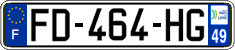 French license plate, SIV (ordinary)