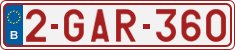 License plate of Belgium, Regular plates (2010)