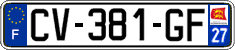French license plate, SIV (ordinary)