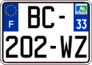 French license plate, SIV (ordinary)