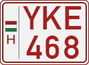 license plates of Hungary, Slow vehicles (red) (1990)