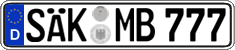German license plate, Regular plates