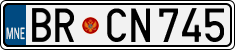 License plate of Montenegro, Cars