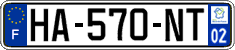 French license plate, SIV (ordinary)