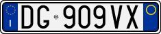 License plate of Italy, Cars (1994 year series)