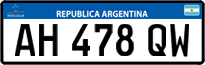 License plate of Argentina, Cars (Mercosur, AB 123 CD)