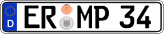 German license plate, Regular plates
