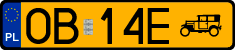 License plates of Poland, Oldtimers