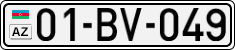 License plate of Azerbaijan, Cars