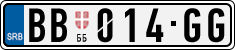 License plate of Serbia, Cars