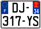 French license plate, SIV (ordinary)