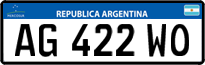 License plate of Argentina, Cars (Mercosur, AB 123 CD)