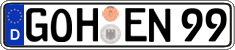 German license plate, Regular plates