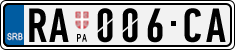License plate of Serbia, Cars