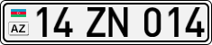 License plate of Azerbaijan, Cars