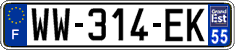 French license plate, SIV (temporary)