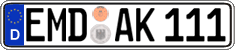 German license plate, Regular plates