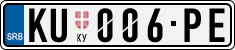 License plate of Serbia, Cars
