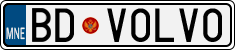 License plate of Montenegro, Vanity Plates