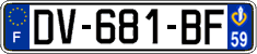 French license plate, SIV (ordinary)