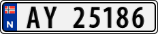 License plate of Norway, Cars